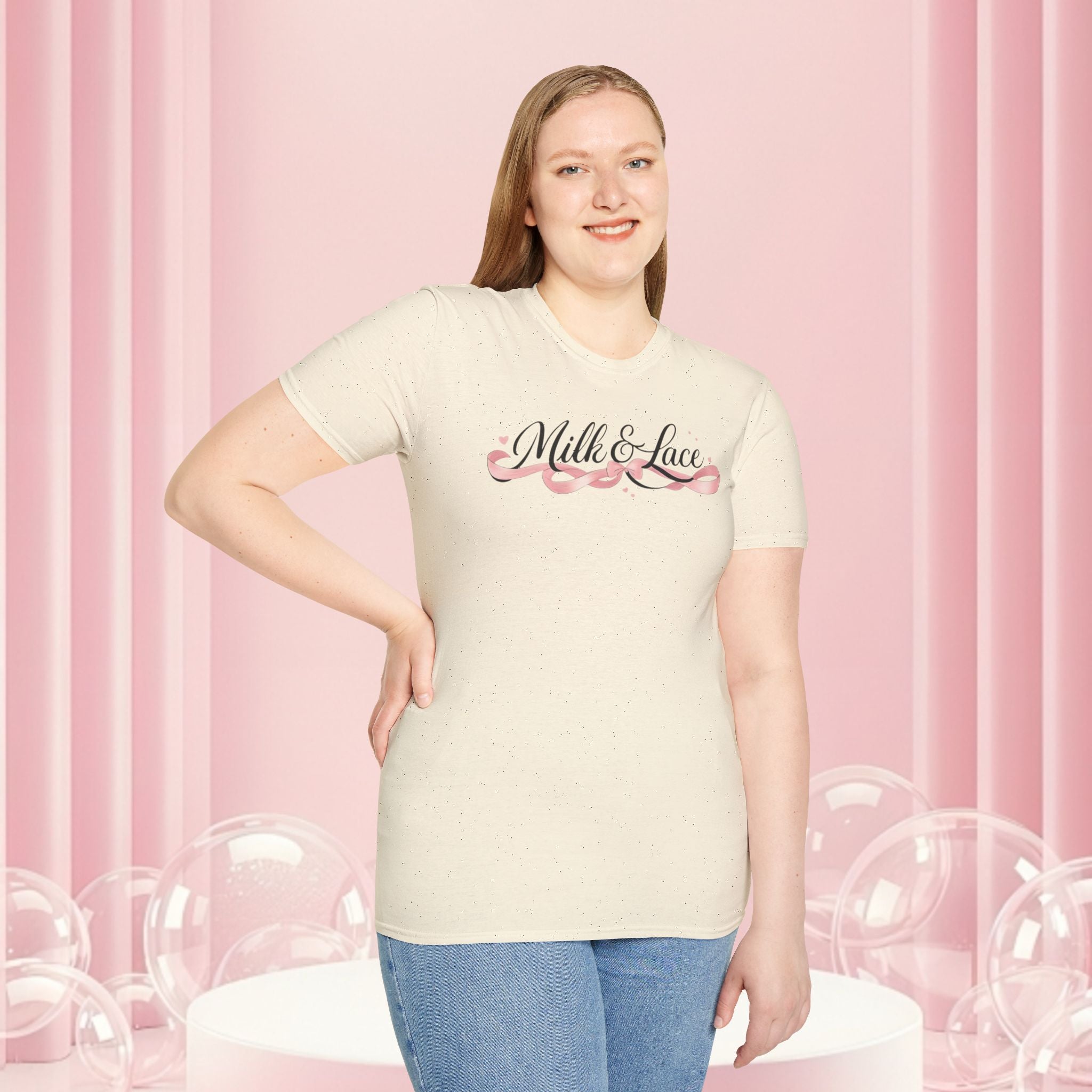 Feminine Script Tee — Gentle Floral Script T-Shirt